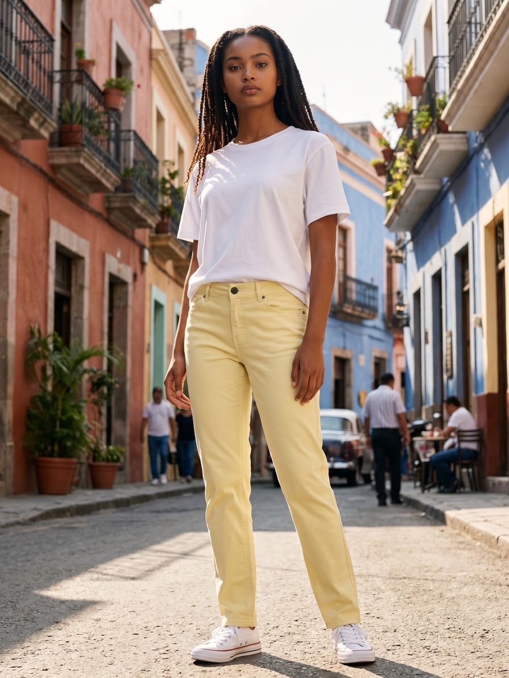 J. Jill The Boyfriend Jeans Straight Leg Jeans in Pale Yellow Size 8 Petite